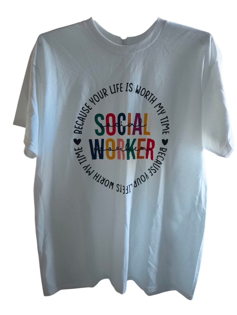 Gildan White Social Worker Short-Sleeve Graphic Tee